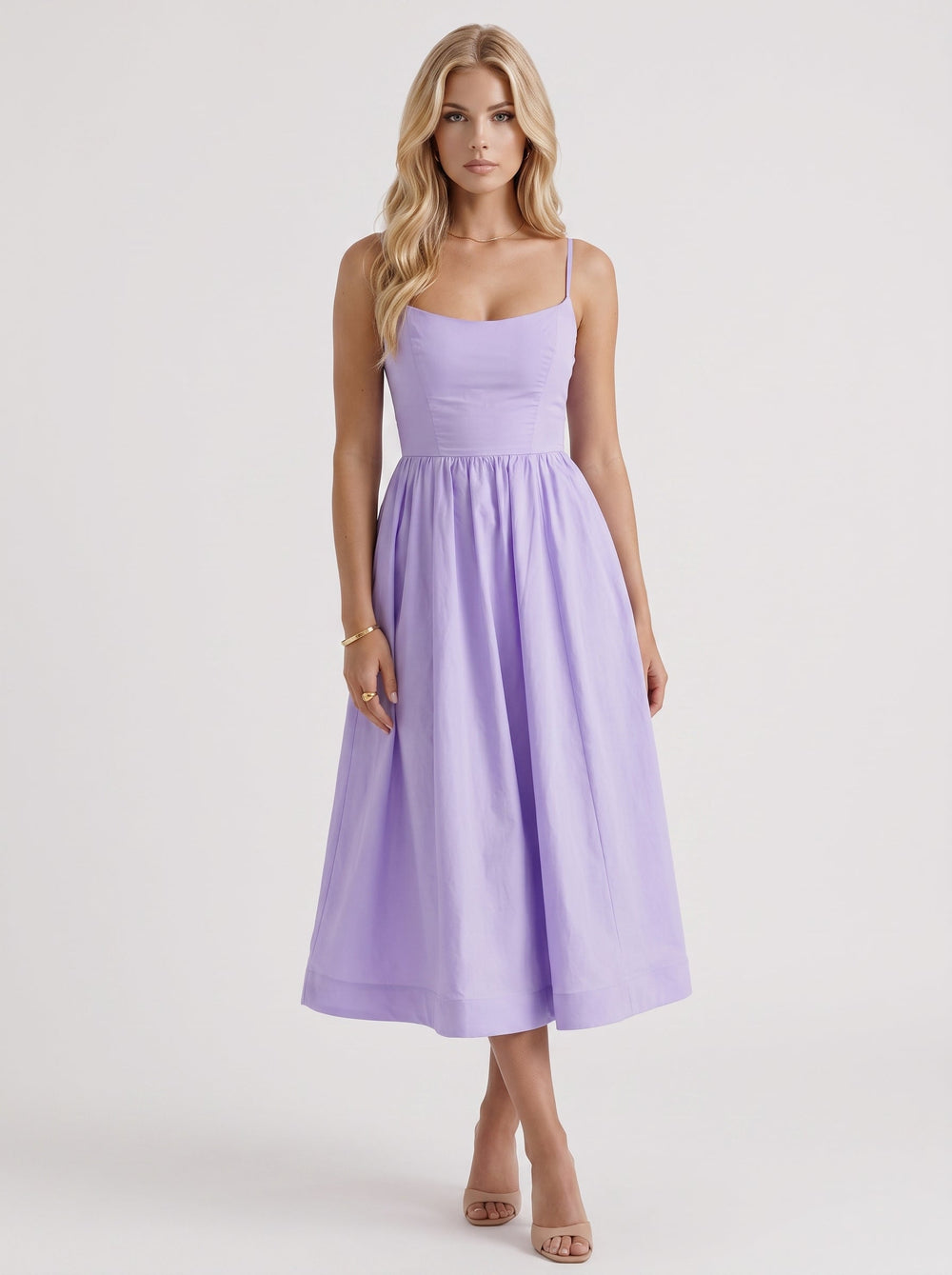 Birdie Flare Midi Dress Purple