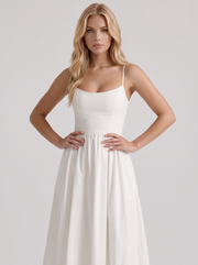 Birdie Flare Midi Dress White view 3