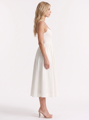 Birdie Flare Midi Dress White view 4
