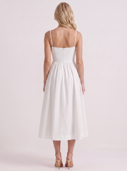 Birdie Flare Midi Dress White view 5