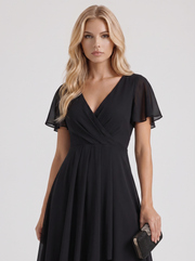 Calliope Ruffle Midi Dress Black view 2
