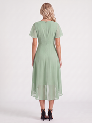 Calliope Ruffle Midi Dress Light Green view 5