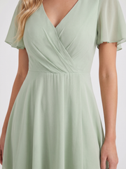 Calliope Ruffle Midi Dress Light Green view 6