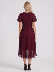 Calliope Ruffle Midi Dress Red view 5