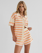 Cameron Striped Shorts Set Cream view 2