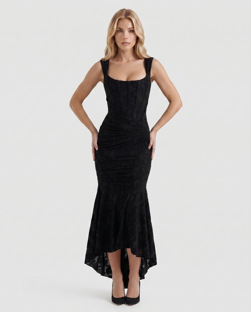 Carisia Corset Maxi Dress Black