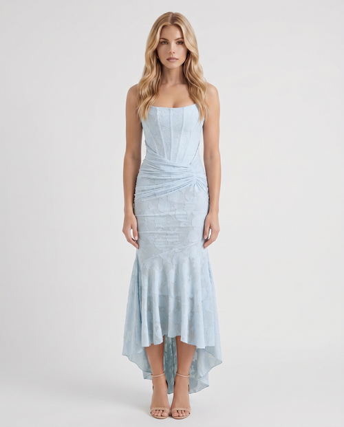 Carisia Corset Maxi Dress Light Blue
