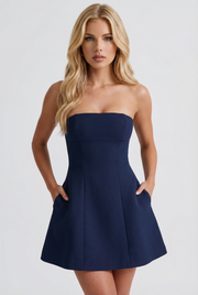 Carly Strapless Mini Dress Navy view 2