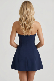 Carly Strapless Mini Dress Navy view 5