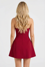 Carly Strapless Mini Dress Red view 4