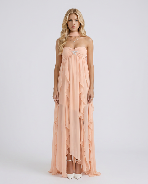 Catherine Halter Maxi Dress Peach