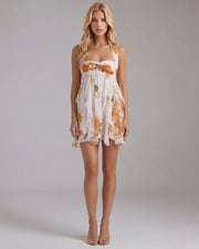 Catherine Halter Mini Dress Floral view 1