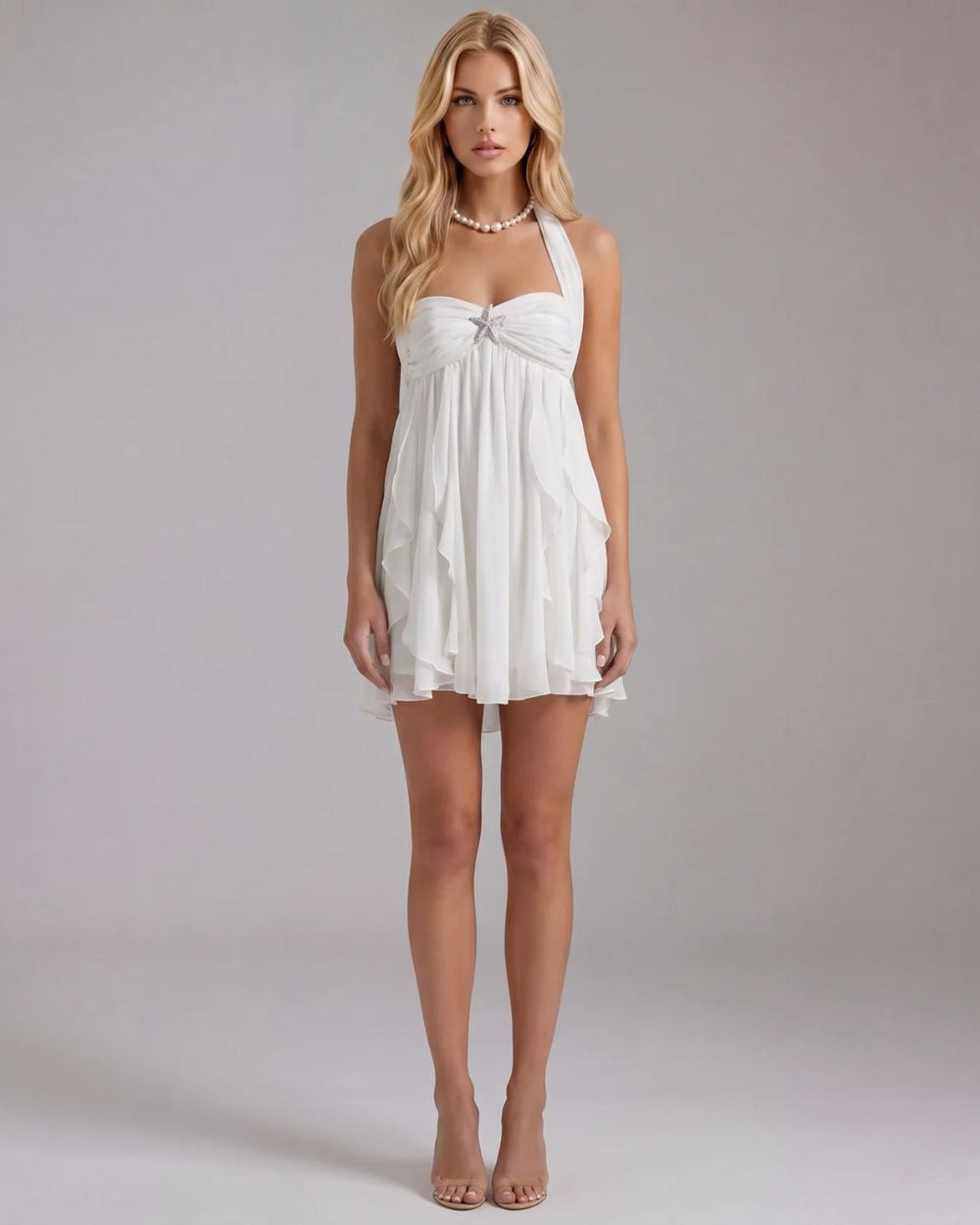 Catherine Halter Mini Dress White