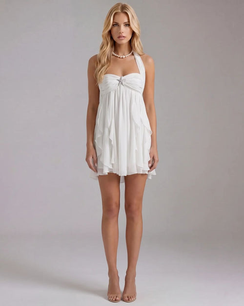 Catherine Halter Mini Dress White