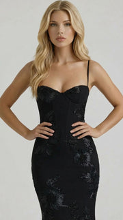 Celestina Floral Maxi Dress Black view 3