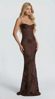 Celestina Floral Maxi Dress Brown view 4