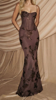 Celestina Floral Maxi Dress Brown view 6