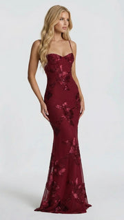 Celestina Floral Maxi Dress Burgundy view 4