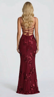 Celestina Floral Maxi Dress Burgundy view 5