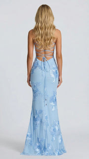 Celestina Floral Maxi Dress Light Blue view 6