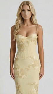 Celestina Floral Maxi Dress Yellow view 2