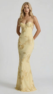 Celestina Floral Maxi Dress Yellow view 3