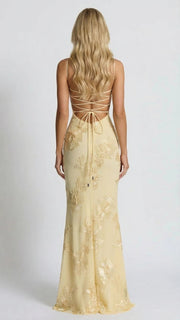 Celestina Floral Maxi Dress Yellow view 4