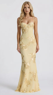 Celestina Floral Maxi Dress Yellow view 1