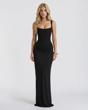 Cerene Corset Maxi Dress Black view 1