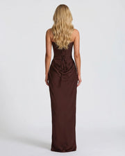 Cerene Corset Maxi Dress Brown view 2