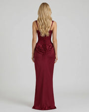 Cerene Corset Maxi Dress Burgundy view 3