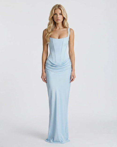 Cerene Corset Maxi Dress Glacier Blue