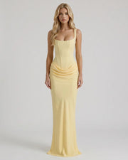 Cerene Corset Maxi Dress Yellow view 2