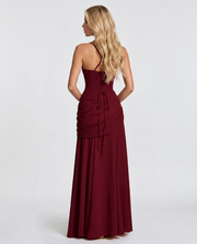 Charlotte Ruched Maxi Dress Burgundy view 4