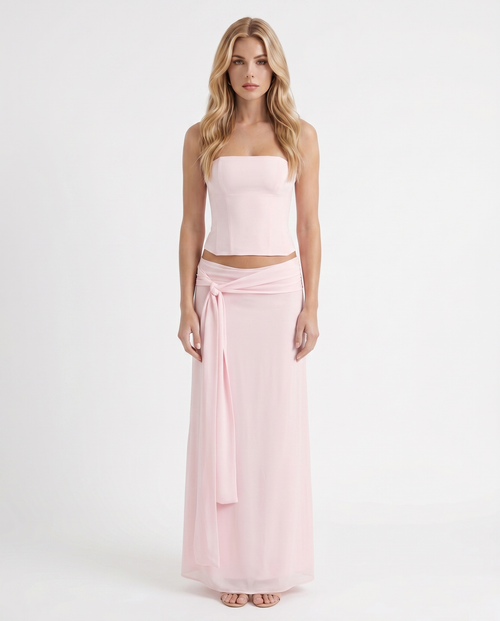 Charlotte Wrap Skirt Set Blush