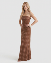 Charlotte Wrap Skirt Set Cocoa Polka Dot view 3