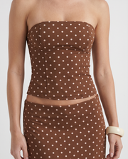 Charlotte Wrap Skirt Set Cocoa Polka Dot view 6