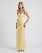 Charlotte Wrap Skirt Set Lemon Polka Dot view 3