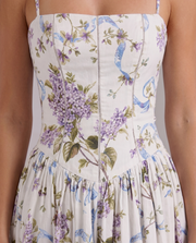 Cielle Floral Midi Dress Lilac Garden view 5