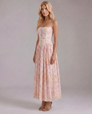 Cielle Floral Midi Dress Peach Blossom view 2