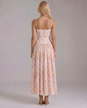 Cielle Floral Midi Dress Peach Blossom view 4