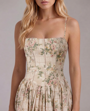 Cielle Floral Midi Dress Rose Garden view 5