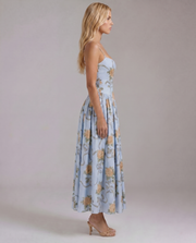 Cielle Floral Midi Dress Vintage Blue view 3