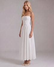 Cielle Eyelet Embroidered Midi Dress White view 2