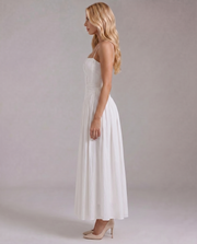 Cielle Eyelet Embroidered Midi Dress White view 3