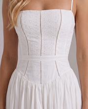 Cielle Eyelet Embroidered Midi Dress White view 5