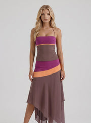 Cleo Skirt Set Mauve & Orange view 2