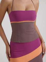 Cleo Skirt Set Mauve & Orange view 6