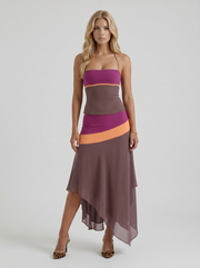 Cleo Skirt Set Mauve & Orange view 1