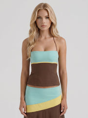 Cleo Skirt Set Mocha & Mint view 2